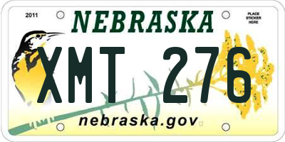 NE license plate XMT276