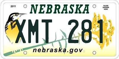 NE license plate XMT281