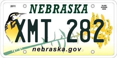 NE license plate XMT282