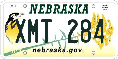 NE license plate XMT284