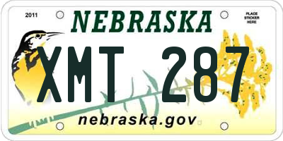 NE license plate XMT287