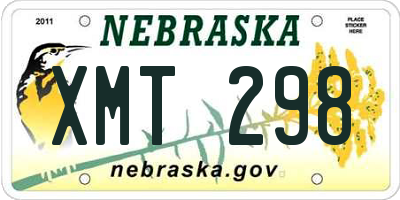 NE license plate XMT298