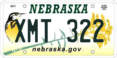 NE license plate XMT322