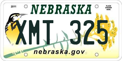 NE license plate XMT325