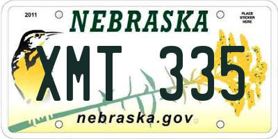 NE license plate XMT335