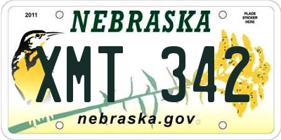 NE license plate XMT342