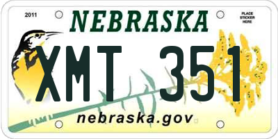 NE license plate XMT351