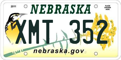 NE license plate XMT352