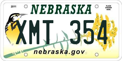 NE license plate XMT354