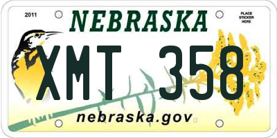 NE license plate XMT358