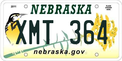 NE license plate XMT364