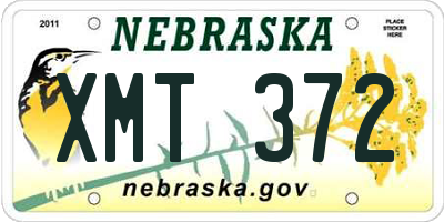 NE license plate XMT372