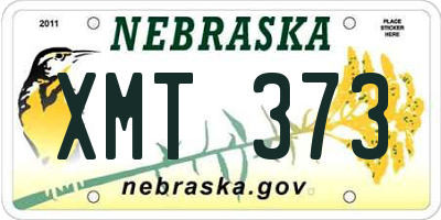NE license plate XMT373