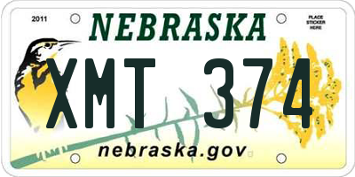 NE license plate XMT374
