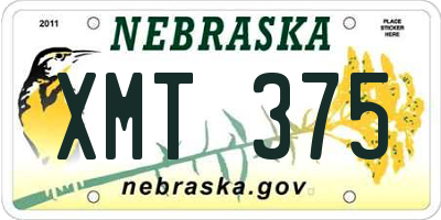 NE license plate XMT375