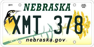 NE license plate XMT378