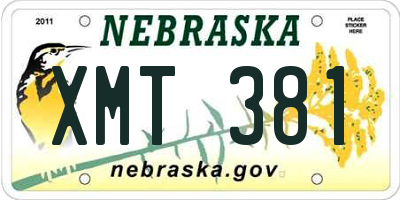 NE license plate XMT381