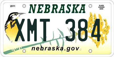 NE license plate XMT384