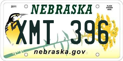 NE license plate XMT396