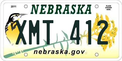 NE license plate XMT412