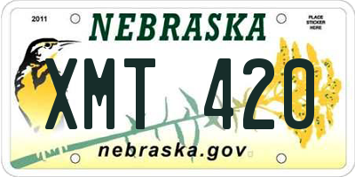 NE license plate XMT420