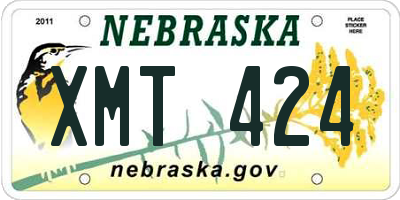 NE license plate XMT424