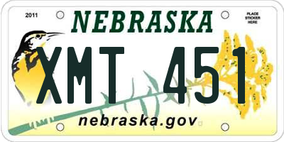 NE license plate XMT451
