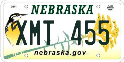 NE license plate XMT455