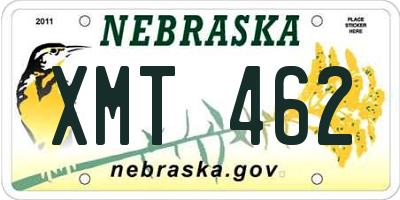 NE license plate XMT462