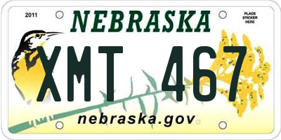 NE license plate XMT467