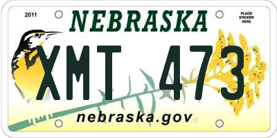 NE license plate XMT473