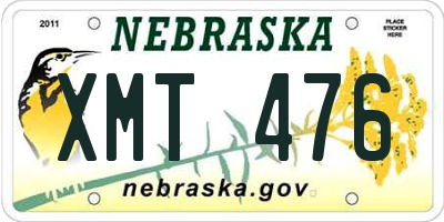 NE license plate XMT476