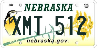 NE license plate XMT512