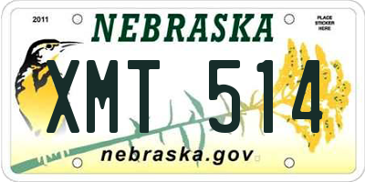 NE license plate XMT514