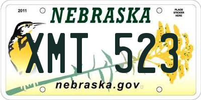 NE license plate XMT523