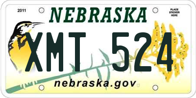 NE license plate XMT524