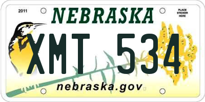 NE license plate XMT534