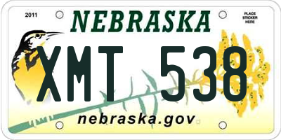 NE license plate XMT538