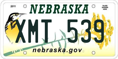 NE license plate XMT539