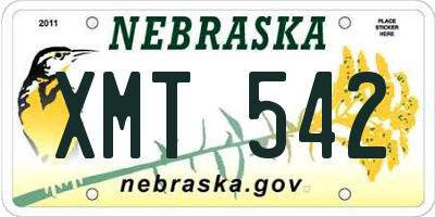 NE license plate XMT542