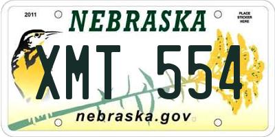 NE license plate XMT554