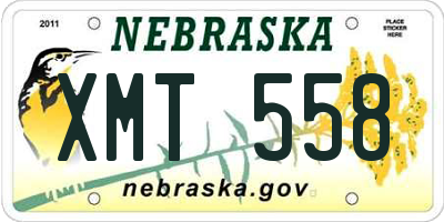 NE license plate XMT558