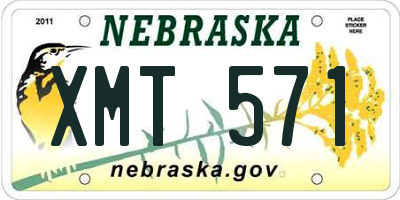 NE license plate XMT571