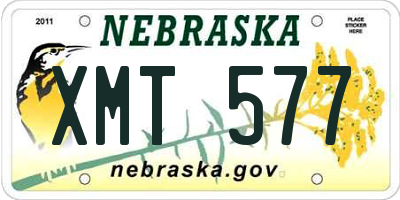 NE license plate XMT577