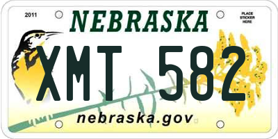 NE license plate XMT582