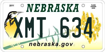 NE license plate XMT634