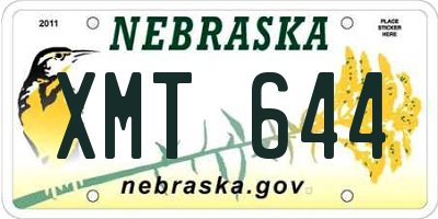NE license plate XMT644