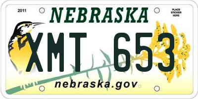 NE license plate XMT653