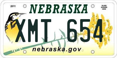 NE license plate XMT654