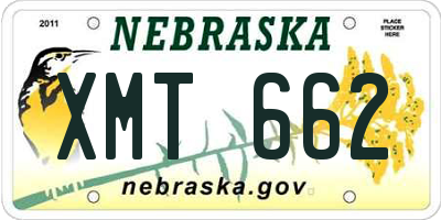NE license plate XMT662